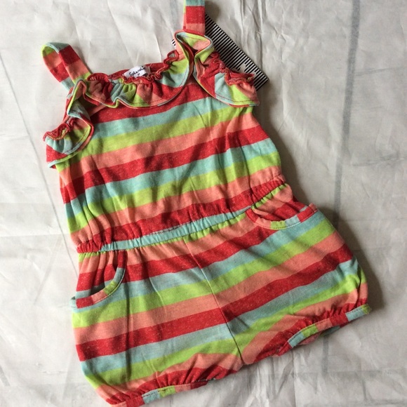 Splendid Ruffle Striped One-Piece Romper 3T - Picture 3 of 3